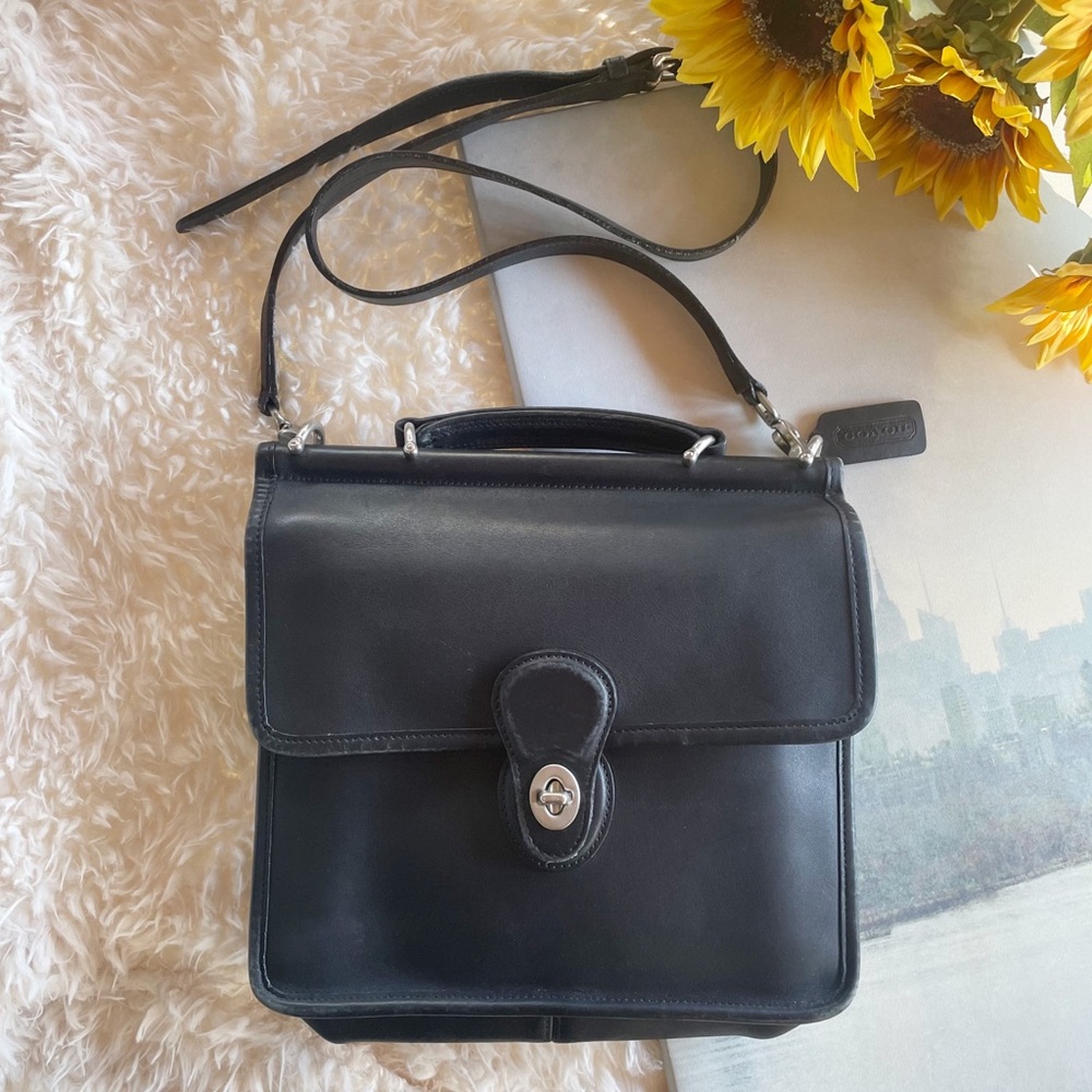 Coach Black Leather Bag  🎈 - Picture 4 of 12